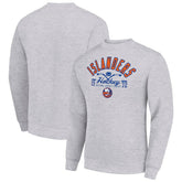 New York Islanders Starter Stick And Puck Logo Fleece Pullover Sweatshirt - Heather Gray Sweatshirts