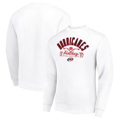 Carolina Hurricanes Starter Stick And Puck Logo Fleece Pullover Sweatshirt - White Sweatshirts