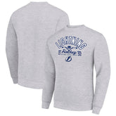Tampa Bay Lightning Starter Stick And Puck Logo Fleece Pullover Sweatshirt - Heather Gray Sweatshirts
