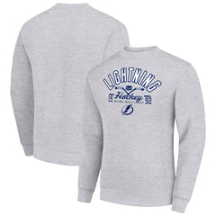 Tampa Bay Lightning Starter Stick And Puck Logo Fleece Pullover Sweatshirt - Heather Gray Sweatshirts