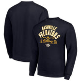 Nashville Predators Starter Stick And Puck Logo Fleece Pullover Sweatshirt - Navy Sweatshirts