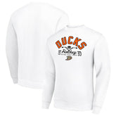 Anaheim Ducks Starter Stick And Puck Logo Fleece Pullover Sweatshirt - White Sweatshirts