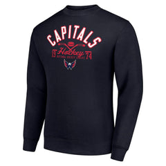 Washington Capitals Starter Stick And Puck Logo Fleece Pullover Sweatshirt - Navy Sweatshirts