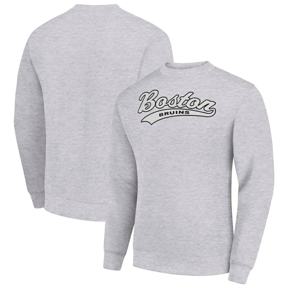 Boston Bruins Starter Tailsweep City Pullover Sweatshirt - Heather Gray Sweatshirts