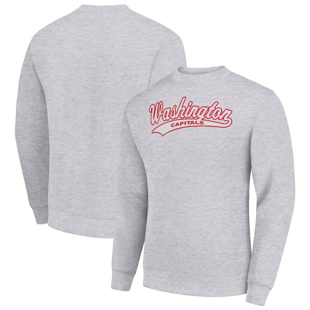 Washington Capitals Starter Tailsweep City Pullover Sweatshirt - Heather Gray Sweatshirts
