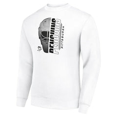 Pittsburgh Penguins Starter Half Helmet Team Logo Pullover Sweatshirt - White Sweatshirts