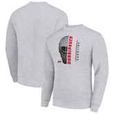 Carolina Hurricanes Starter Half Helmet Team Logo Pullover Sweatshirt - Heather Gray Sweatshirts