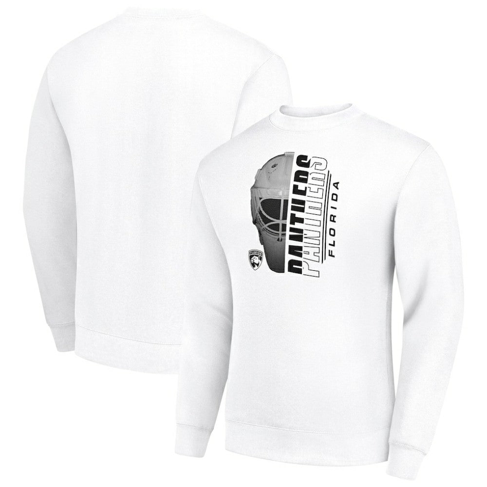 Florida Panthers Starter Half Helmet Team Logo Pullover Sweatshirt - White Sweatshirts