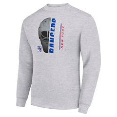 New York Rangers Starter Half Helmet Team Logo Pullover Sweatshirt - Heather Gray Sweatshirts