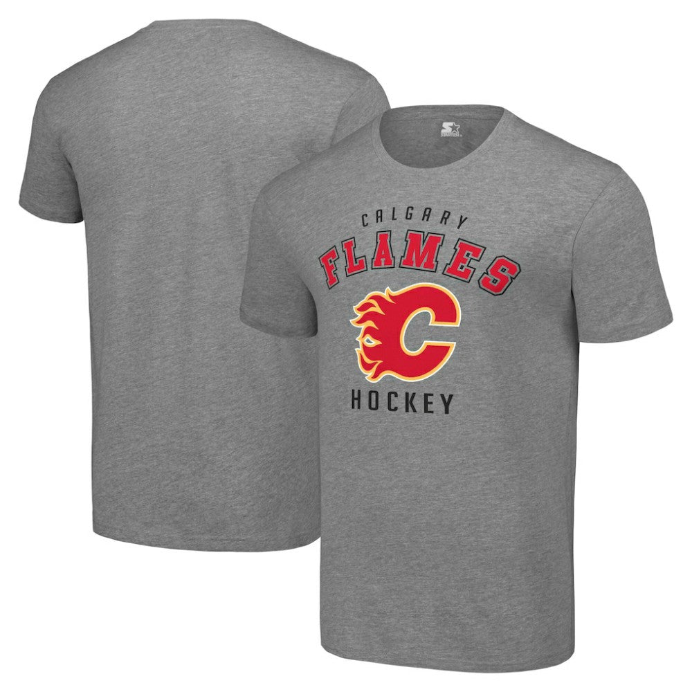 Calgary Flames Starter Logo T-Shirt - Heather Gray T-shirts