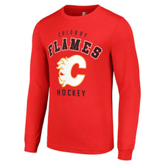 Calgary Flames Starter Logo Long Sleeve T-Shirt - Red T-shirts