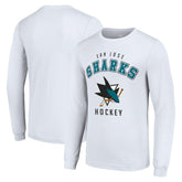 San Jose Sharks Starter Logo Long Sleeve T-Shirt - White T-shirts
