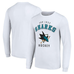 San Jose Sharks Starter Logo Long Sleeve T-Shirt - White T-shirts