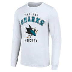 San Jose Sharks Starter Logo Long Sleeve T-Shirt - White T-shirts