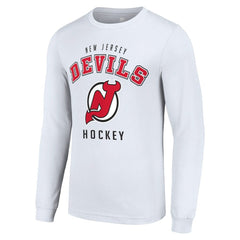 New Jersey Devils Starter Logo Long Sleeve T-Shirt - White T-shirts