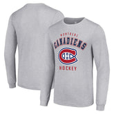 Montreal Canadiens Starter Logo Long Sleeve T-Shirt - Heather Gray T-shirts