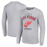 Detroit Red Wings Starter Logo Long Sleeve T-Shirt - Heather Gray T-shirts