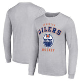 Edmonton Oilers Starter Logo Long Sleeve T-Shirt - Heather Gray T-shirts