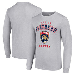 Florida Panthers Starter Logo Long Sleeve T-Shirt - Heather Gray T-shirts
