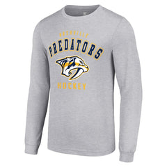 Nashville Predators Starter Logo Long Sleeve T-Shirt - Heather Gray T-shirts