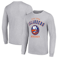 New York Islanders Starter Logo Long Sleeve T-Shirt - Heather Gray T-shirts
