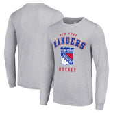 New York Rangers Starter Logo Long Sleeve T-Shirt - Heather Gray T-shirts