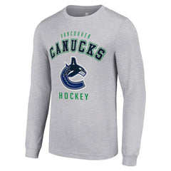 Vancouver Canucks Starter Logo Long Sleeve T-Shirt - Heather Gray T-shirts