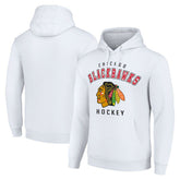 Chicago Blackhawks Starter Logo Pullover Hoodie - White Hoodies