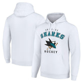 San Jose Sharks Starter Logo Pullover Hoodie - White Hoodies