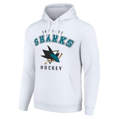 San Jose Sharks Starter Logo Pullover Hoodie - White Hoodies