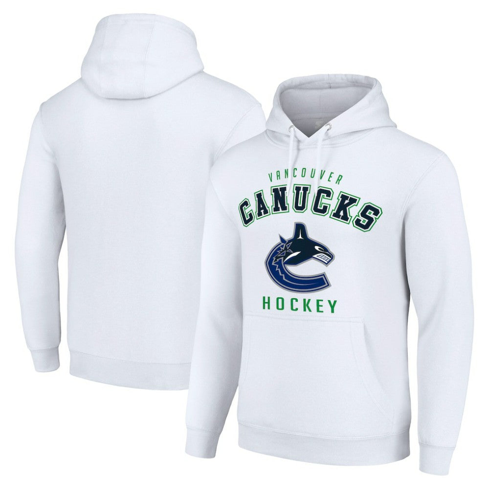 Vancouver Canucks Starter Logo Pullover Hoodie - White Hoodies