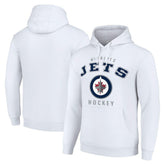 Winnipeg Jets Starter Logo Pullover Hoodie - White Hoodies