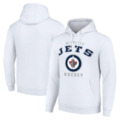 Winnipeg Jets Starter Logo Pullover Hoodie - White Hoodies