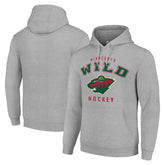 Minnesota Wild Starter Logo Pullover Hoodie - Heather Gray Hoodies