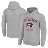 Columbus Blue Jackets Starter Logo Pullover Hoodie - Heather Gray Hoodies