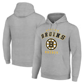 Boston Bruins Starter Logo Pullover Hoodie - Heather Gray Hoodies