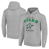 Dallas Stars Starter Logo Pullover Hoodie - Heather Gray Hoodies