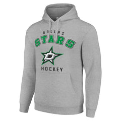 Dallas Stars Starter Logo Pullover Hoodie - Heather Gray Hoodies