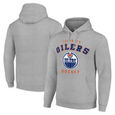 Edmonton Oilers Starter Logo Pullover Hoodie - Heather Gray Hoodies