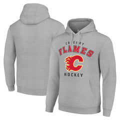 Calgary Flames Starter Logo Pullover Hoodie - Heather Gray Hoodies