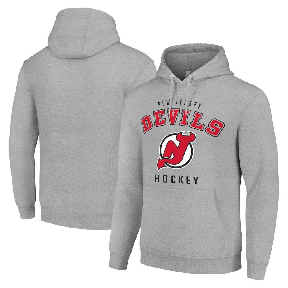 New Jersey Devils Starter Logo Pullover Hoodie - Heather Gray Jerseys