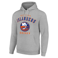 New York Islanders Starter Logo Pullover Hoodie - Heather Gray Hoodies