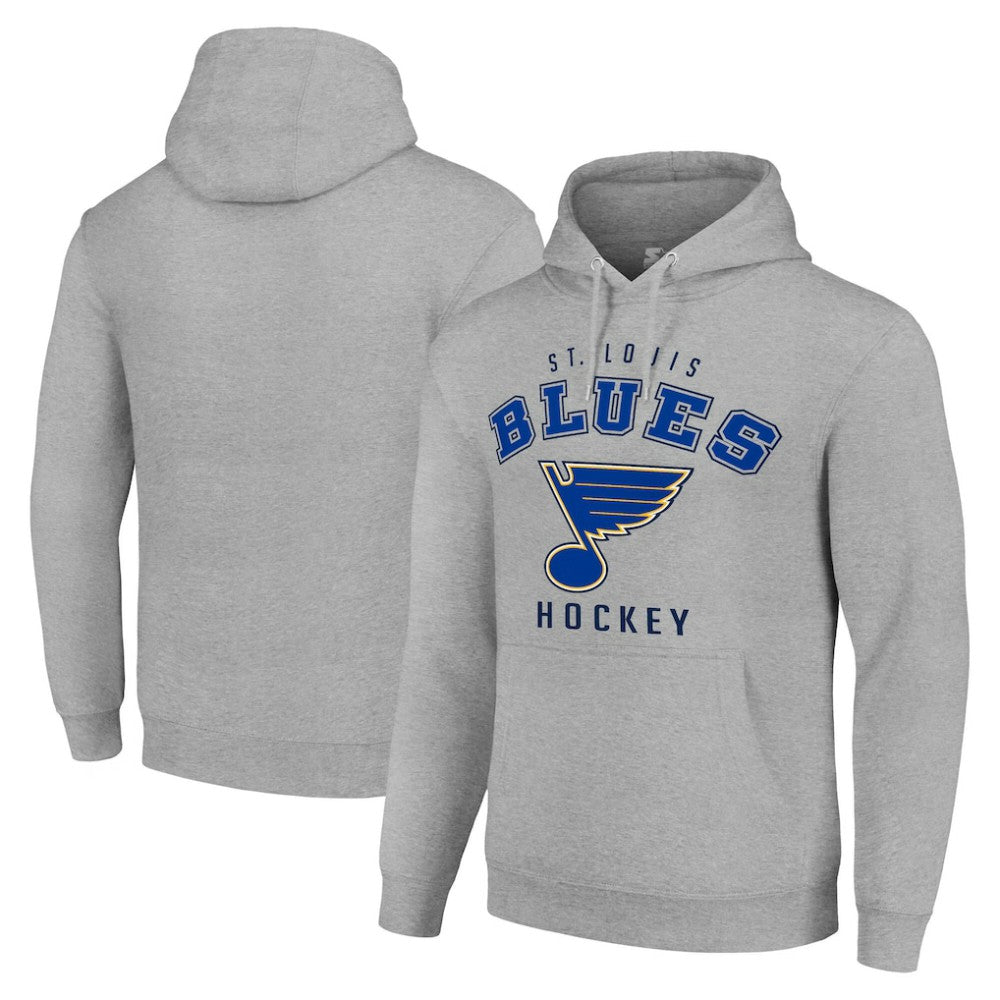 St. Louis Blues Starter Logo Pullover Hoodie - Heather Gray Hoodies