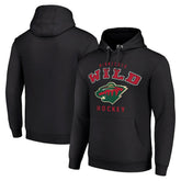 Minnesota Wild Starter Logo Pullover Hoodie - Black Hoodies