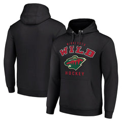 Minnesota Wild Starter Logo Pullover Hoodie - Black Hoodies
