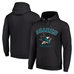 San Jose Sharks Starter Logo Pullover Hoodie - Black Hoodies