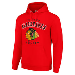 Chicago Blackhawks Starter Logo Pullover Hoodie - Red Hoodies