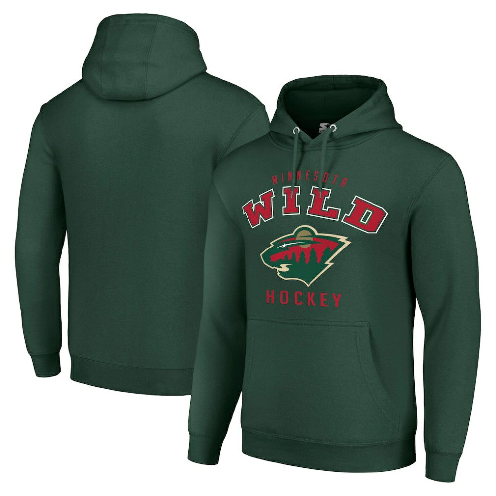 Minnesota Wild Starter Logo Pullover Hoodie - Green Hoodies