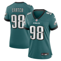 Jalen Carter Philadelphia Eagles Women's Team Game Jersey - Midnight Green discount