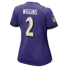 Nate Wiggins Baltimore Ravens Women's Game Jersey - Purple discount